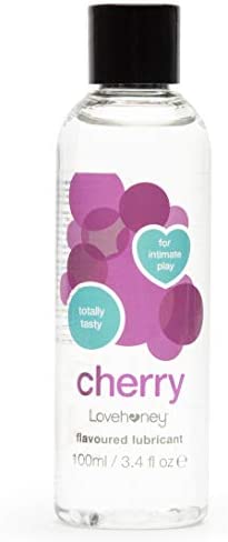 Lovehoney Cherry Flavored Edible Lubrication Gel - Water Based Flavored Lube for Oral Play - Fruity Lube Suitable for Men, Women & Couples - 3.4 fl oz