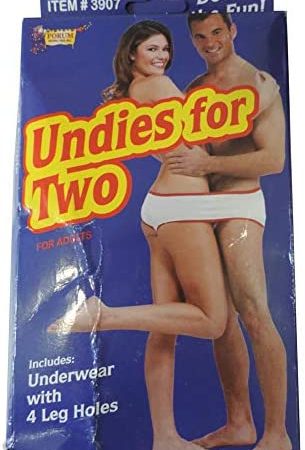 Forum Novelties 3907 Undies for Two - Valentine's Day Gift, Fun Fundie Underwear Panties for Halloween Parties & Holidays,1 Pack, One Size, White