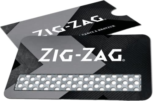 Zig-Zag - Grinder Card with Paper Protective Sleeve, 3 Designs Available, Smoking Accessories, Wallet Size Grinder Cards, Portable Herb Card (1, Black)